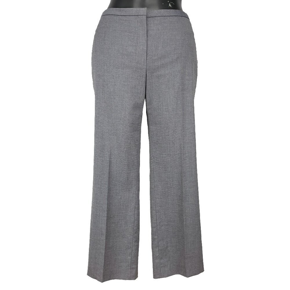 T TAHARI Office / Academia Slightly Flared Gray mid-rise Soft Trousers Size 4